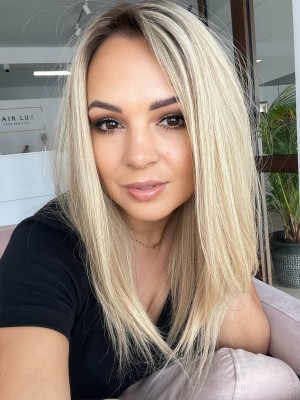 Sylwia 40 topper 20x20 naturalny beżowy blond z ciemnym odrostem #5  