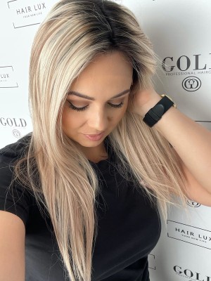 Eliza 45cm S silk peruka z włosów naturalnych europejskich lace front 