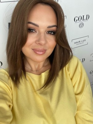 Pola z grzywką #8 35cm 20x20 Topper z włosów naturalnych