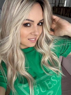 Eliza 45-50 cm 20x20 Topper do zagęszczenia włosów baleyage blond z ciemnym odrostem