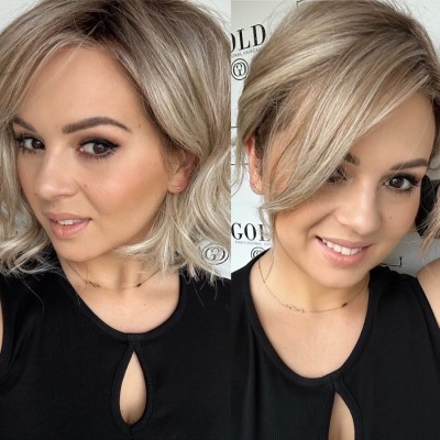 Peruka syntetyczna Caliente Butterbeer falowane włosy 30 cm   