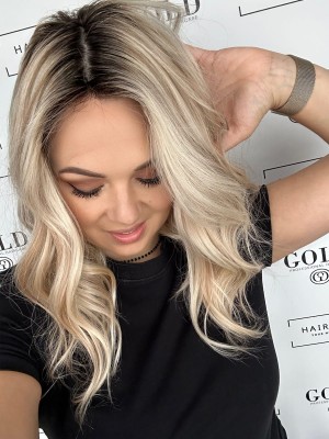 Eliza 40 cm S silk peruka z włosów naturalnych europejskich lace front  