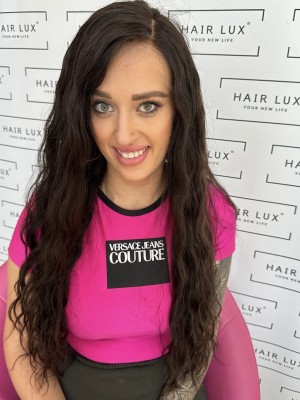 Daisy 70cm S ciemny brąz kręcona peruka naturalna Lace front   