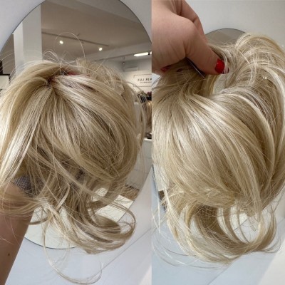Amber Gumka z włosów syntetycznych termo  20-25cm beżowo popielaty blond
