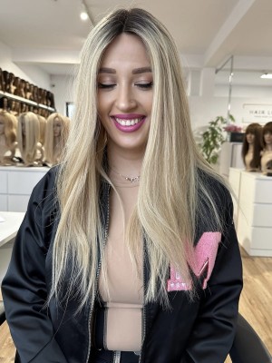 Eliza 45cm S Lace peruka z włosów naturalnych europejskich lace front