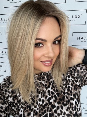 Sylwia 35cm 20x20  Topper  clip in jasny chłodny blond z odrostem 