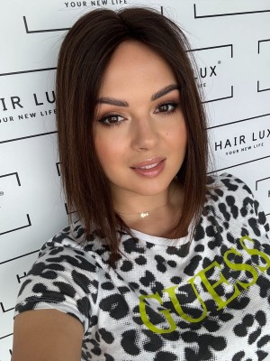 Lucy 35 mono topper 13x16 cm włosy naturalne kolor ombre brąz 