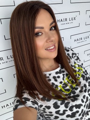 Lora 45 mono topper 13x16 cm włosy naturalne kolor ombre brąz