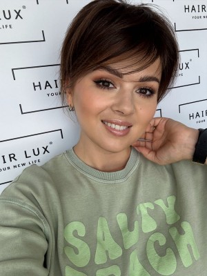 Lucy 20-25 mono topper 13x16 cm włosy naturalne kolor ombre brąz