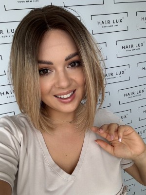 Long BOB Rita II 35cm M peruka z włosów naturalnych europejskich lace front   