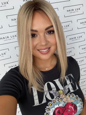 Lara 35 cm Topper zagęszczenie mono baza słoneczny blond 