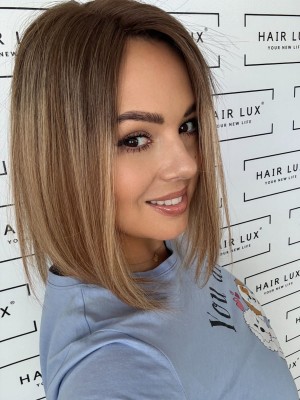 Rita II 35 mono topper 13x16 cm włosy naturalne kolor ciepły blond z przedłużanym odrostem