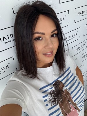 Topper Inka mono 35 cm 13x16 włosy naturalne bardzo ciemny brąz 1b