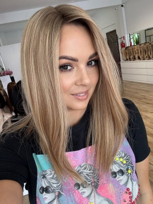 Rita 45 mono topper 13x16 cm włosy naturalne kolor ciepły blond z odrostem