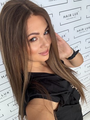 Daisy 55 cm brąz z blond sombre  M peruka naturalna Lace front