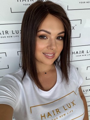 Ivet 35 mono topper 13x16 cm włosy naturalne czekoladowy brąz