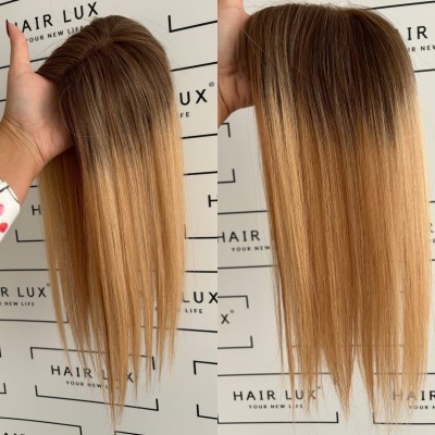 Rita II mini topper 45 cm blond balayage ombre – bez grzywki