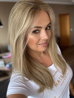 Daisy 45 cm chłodny blond baleyage  S peruka naturalna Lace front