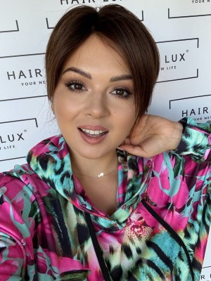 Lucy II 20-25 mono topper 13x16 cm włosy naturalne kolor ombre brąz