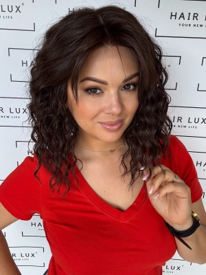 Sue #4 35 cm peruka syntetyczna HairLux  czekoladowy brąz fale