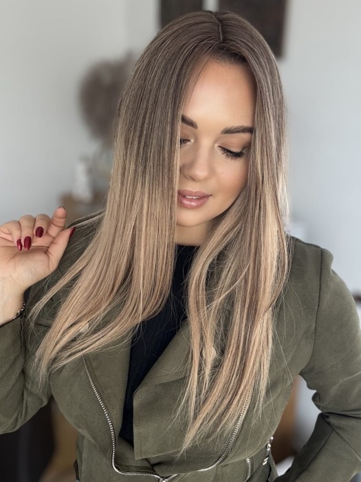 Topper Dominika 45-50 cm – włosy naturalne europejskie, możliwość prostowania i kręcenia.