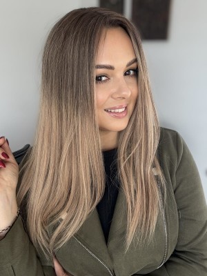 Dominika 45 cm 20x20  Topper z włosów naturalnych ombre blond