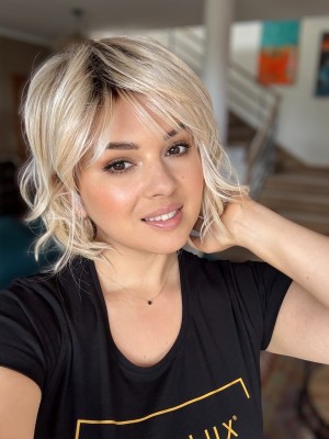 Peruka syntetyczna Flawless waves  24/102/R12 | TressAllure peruka falowana z grzywką 30cm