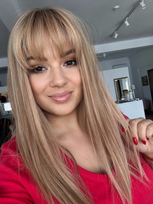 Rita 45-50 cm 20x20 z grzywką na czoło Topper zagęszczacz baleyage blond z odrostem