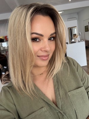 Sylwia mini z grzywką na boki topper do zagęszczenia przedziałka 40 cm