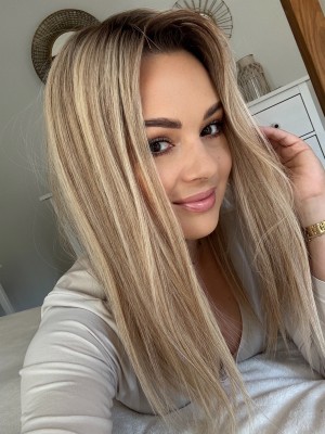 Faina 45 mono topper 13x16 cm włosy naturalne kolor baleyage jasny blond 