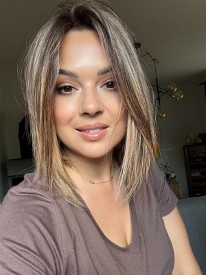 Erica 30cm 20x20 Topper zagęszczenie włosów clip in miodowy blond baleyage z  małym odrostem