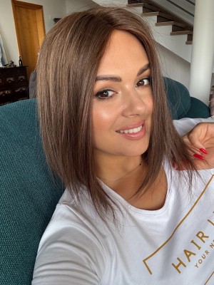 Karina 35 mono topper 13x16 cm włosy naturalne kolor brązowy #6