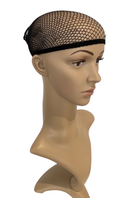 Czepek czarny kabaretka, widok na manekinie