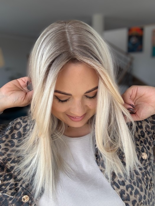 Topper Angela 40 cm – włosy naturalne brazylijskie, możliwość prostowania i kręcenia.