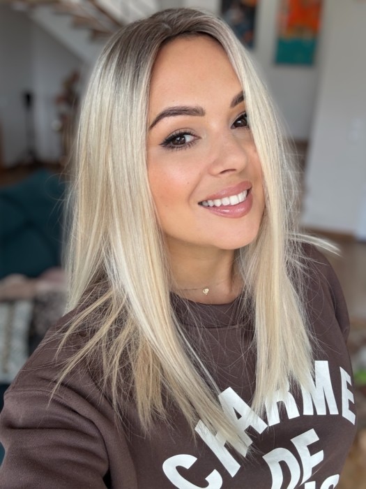 Prezentacja Toppera Angela – koronka 20x20 cm, długość 45cm, gęstość 130%.