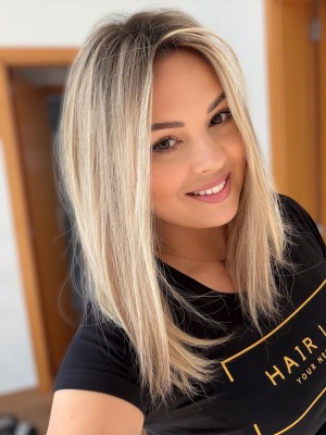 Faina 40 cm Lekki topper lace 20x20 cm baleyage blond