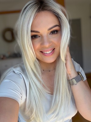 Syntetyczny  mono topper bombshell  blonde Belle Tress 55 cm   