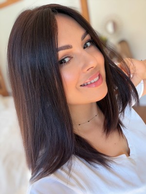 Topper naturalny Salma 35 cm brąz #2 baza 20x20 | HairLux