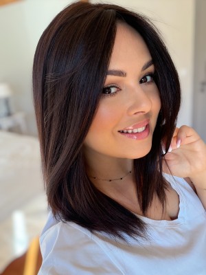 Topper naturalny Salma 35 cm brąz #2 baza 20x20 | HairLux