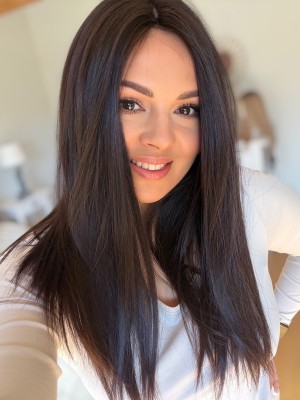 Topper naturalny Salma 45 cm brąz #2 baza 20x20 | HairLux 