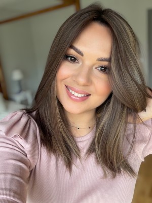 Topper naturalny NAYA 35 cm – chłodny brąz z subtelnymi refleksami | baza 20x20 cm