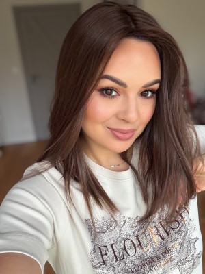 Topper naturalny ANITA 40–43 cm – włosy polskie niefarbowane | baza 20x20 cm