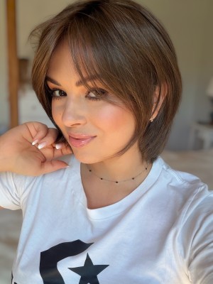 Sheer Joy 10R jasny brąz | peruka syntetyczna lace front, mono top | TressAllure