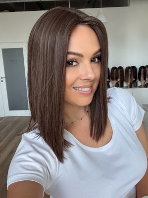 Zara   30 cm Topper naturalny chłodny brąz z pasemkami 