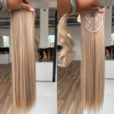 Sandra Kucyk z włosów syntetycznych termo  55 cm 120 g baleyage blond