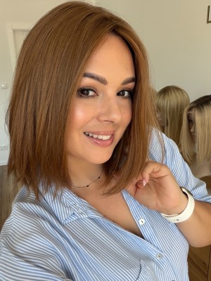 Anita 30-35 cm 17x17  topper z włosów polskich naturalny kasztanowy blond   
