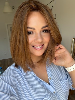 Anita 30-35 cm 20x20  topper z włosów polskich naturalny kasztanowy blond   