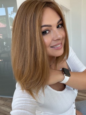 Anita 35-40 cm 20x20  topper z włosów polskich naturalny jasny ciepły blond
