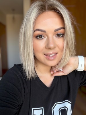  BOB Liza S 30 cm peruka z włosów naturalnych europejskich lace front baleyage blond  